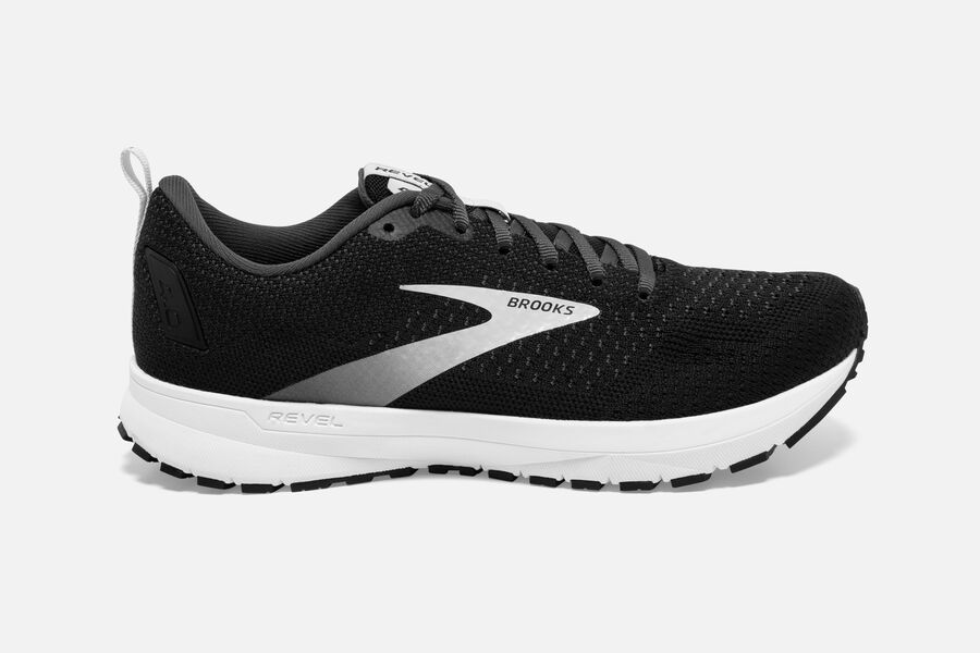 Brooks Revel 4 Mens Australia - Road Running Shoes - Black/Silver (063-EQFCX)